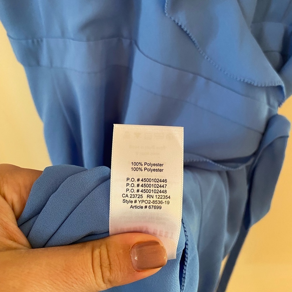 Sunday Best Aritzia Blue Ruffle Wrap Dress Size 2 - Picture 8 of 12